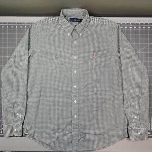 Polo Ralph Lauren Shirt Large Check Plaid Preppy Academia Classic Fit Dadcore